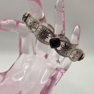 Silvertone and Black Women's Bracelet